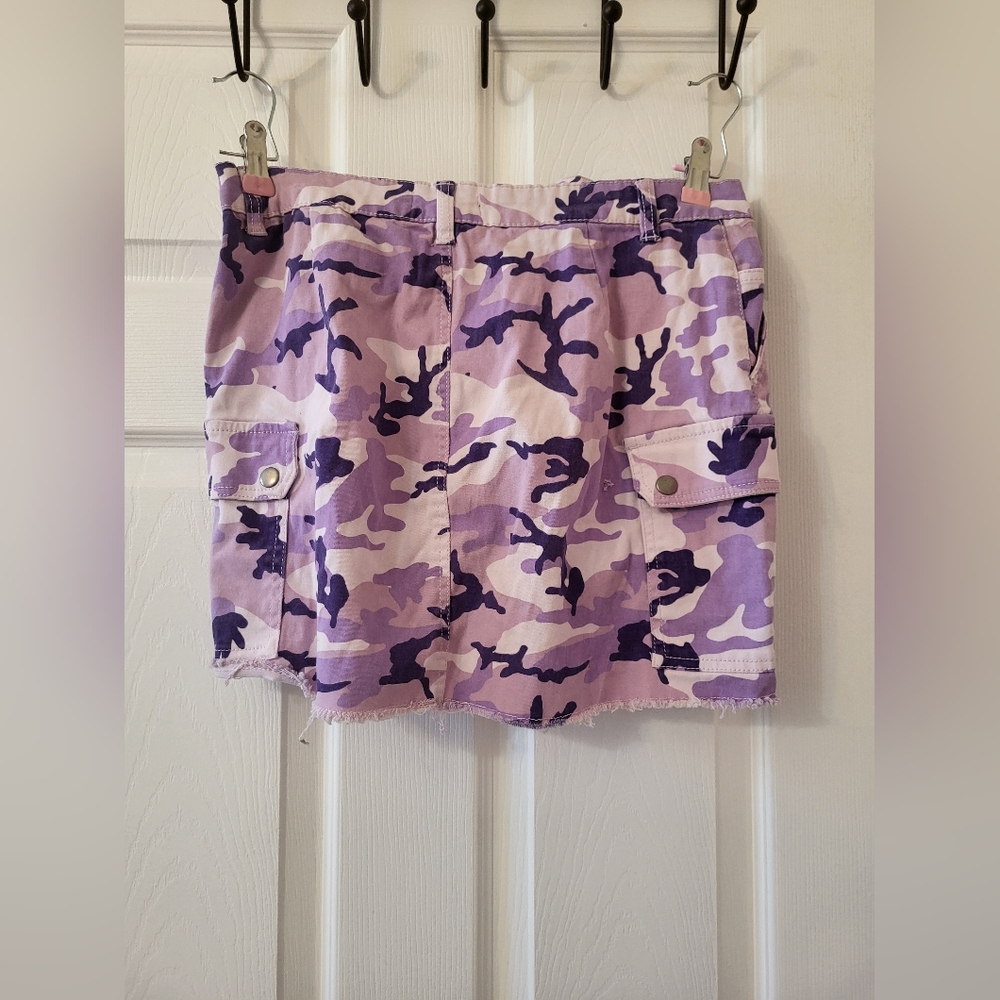 Bluenotes Purple Camo Mini Skirt - Picture 4 of 4